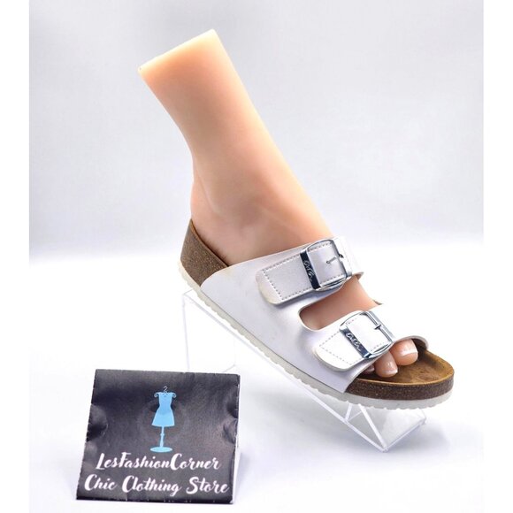 Ara Women's Laminado Pearl White Leather Slip-On Sandals Size 7.5 (38) 2521 - Picture 14 of 16